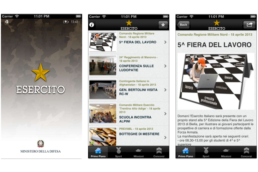 L'Esercito negli Appstore